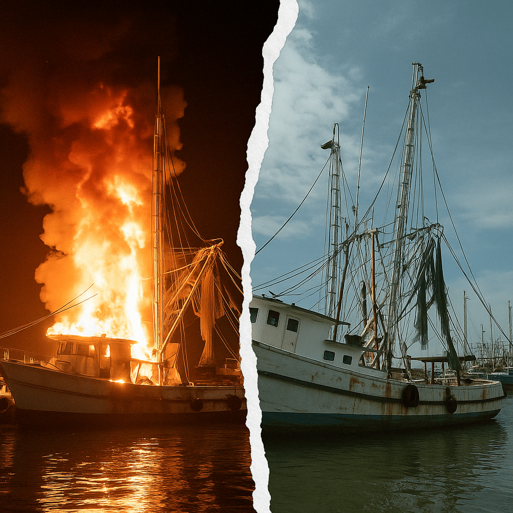 Incendio en barcos camaroneros alarma a&nbsp;Mazatlán